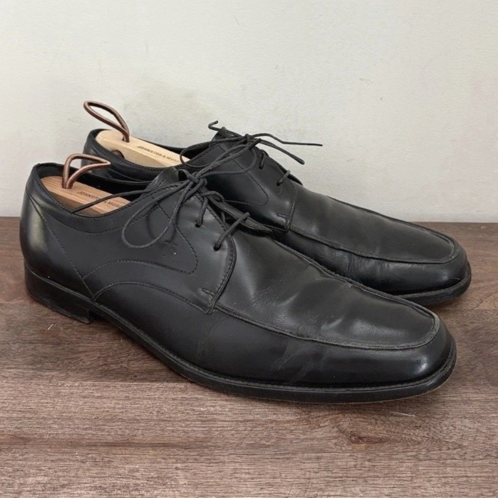 Tods Derby Dress Shoes Black Leather Made In Italy Designer Mens‎ US 11.5 UK 10